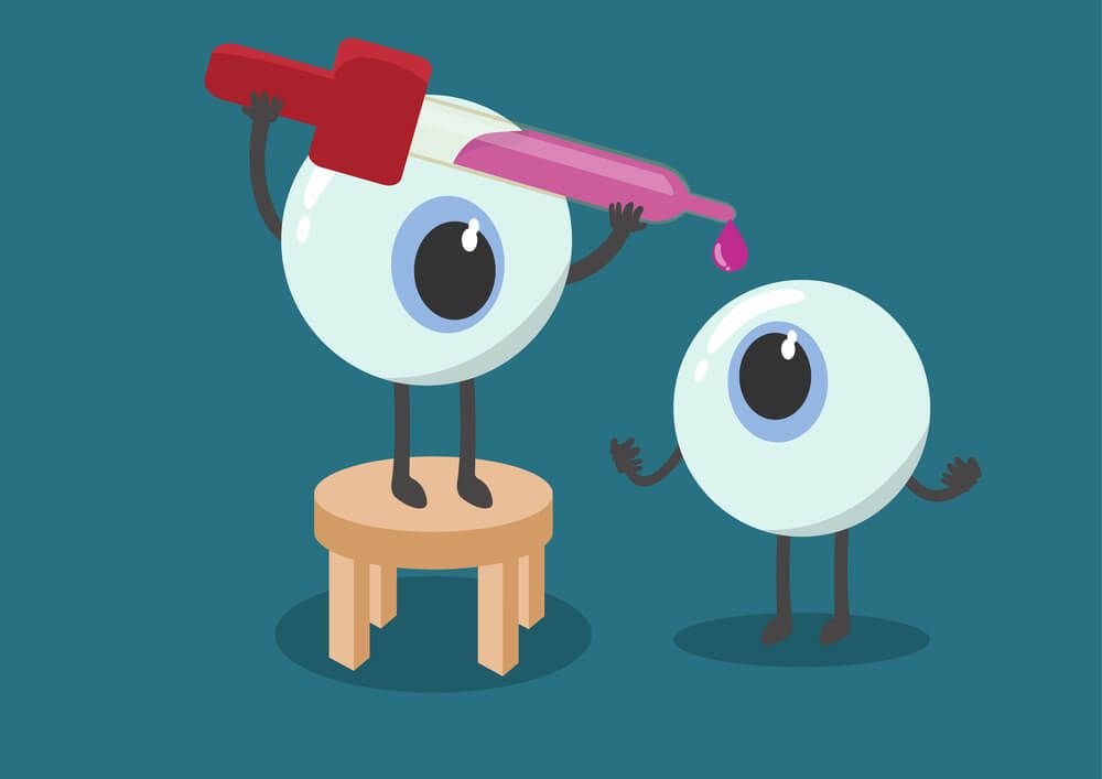 putting drops in the eyes